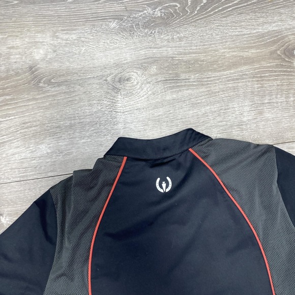 Kerrits Shirt Womens Large Black Red Quarter Zip Mock Neck Equestrian Riding - Picture 7 of 9